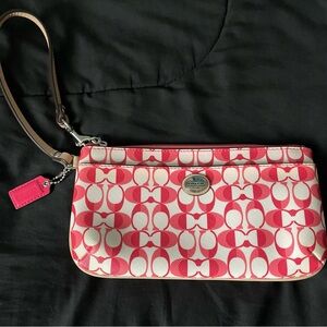 Coach Pink and Cream Wristlet